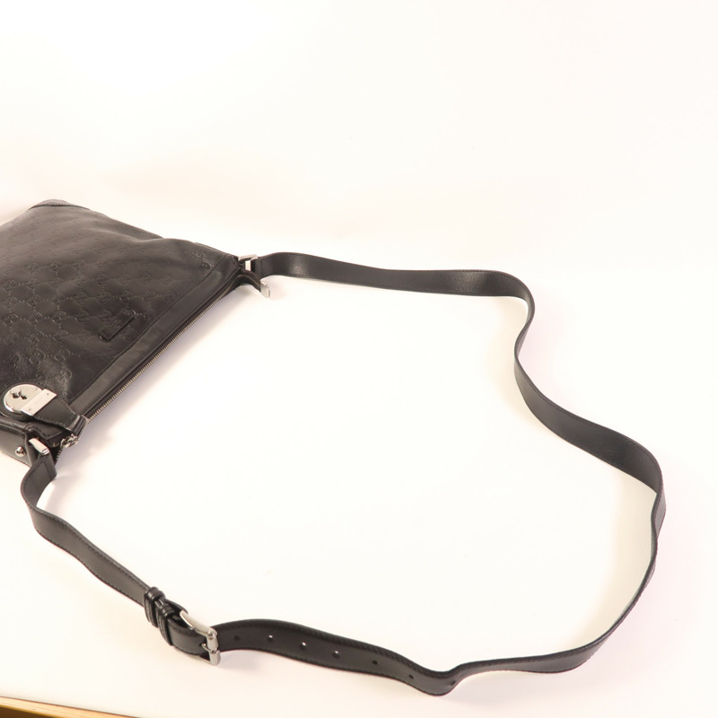GUCCI 皮革Shoulder Bag銀扣肩背袋-5