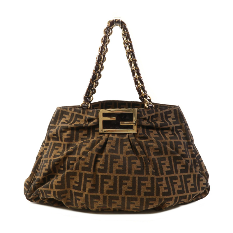 FENDI 帆布Shoulder Bag金扣肩背袋-0