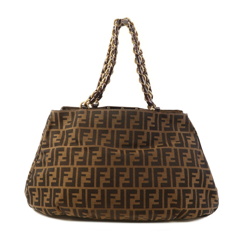 FENDI 帆布Shoulder Bag金扣肩背袋-1