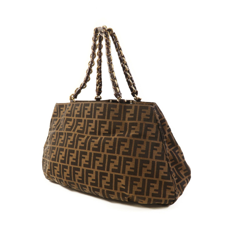 FENDI 帆布Shoulder Bag金扣肩背袋-2