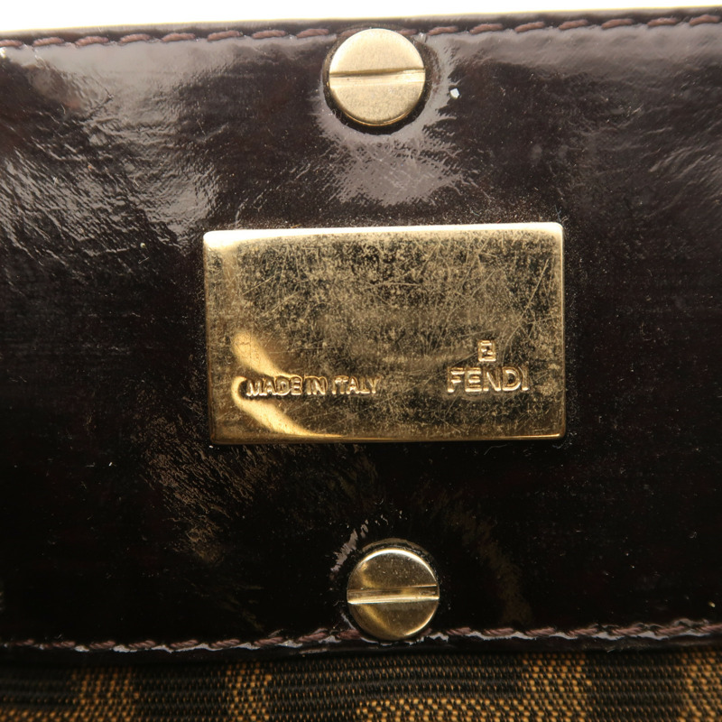 FENDI 帆布Shoulder Bag金扣肩背袋-6