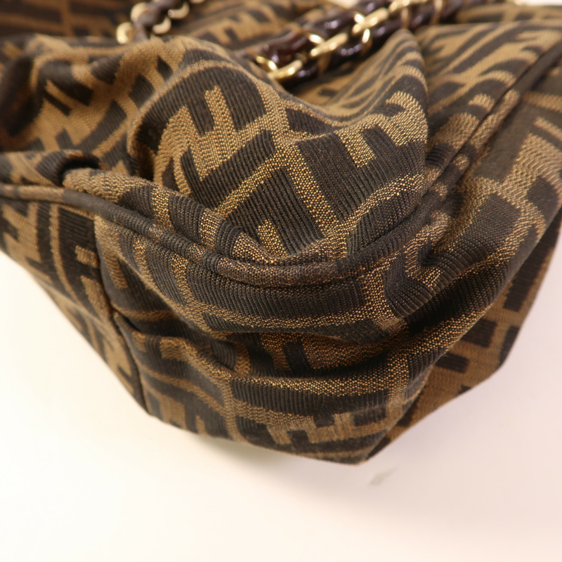 FENDI 帆布Shoulder Bag金扣肩背袋-10