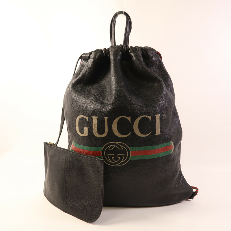 GUCCI 皮革Drawstring Backpack背包-9