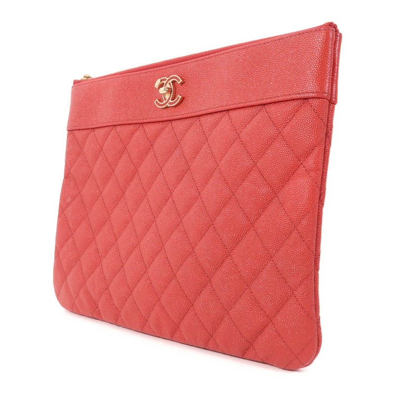 CHANEL 牛皮皮革Clutch金扣手拿包-2