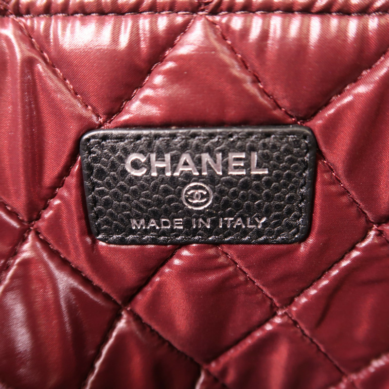 CHANEL 牛皮皮革Classic Zipped Pouch銀扣手拿包-5