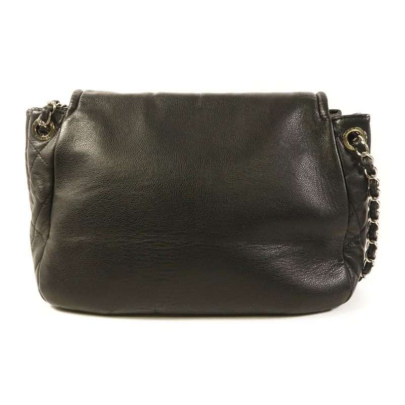 CHANEL 牛皮皮革Chain Shoulder銀扣鏈帶肩背袋-1