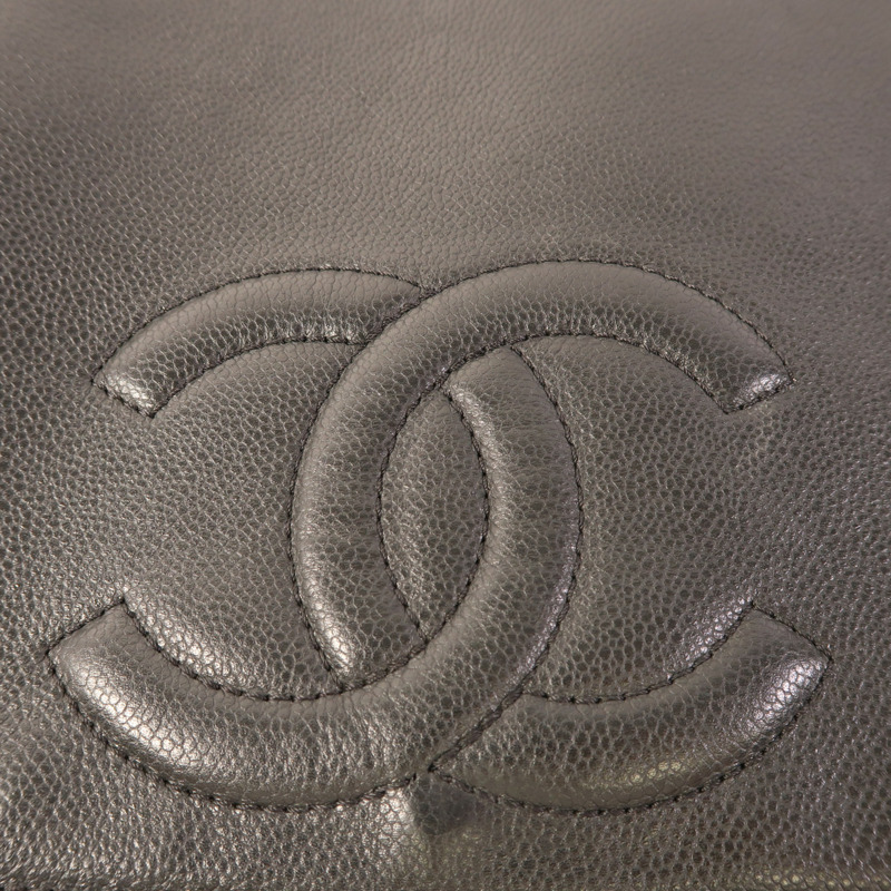 CHANEL 牛皮皮革Chain Shoulder銀扣鏈帶肩背袋-9