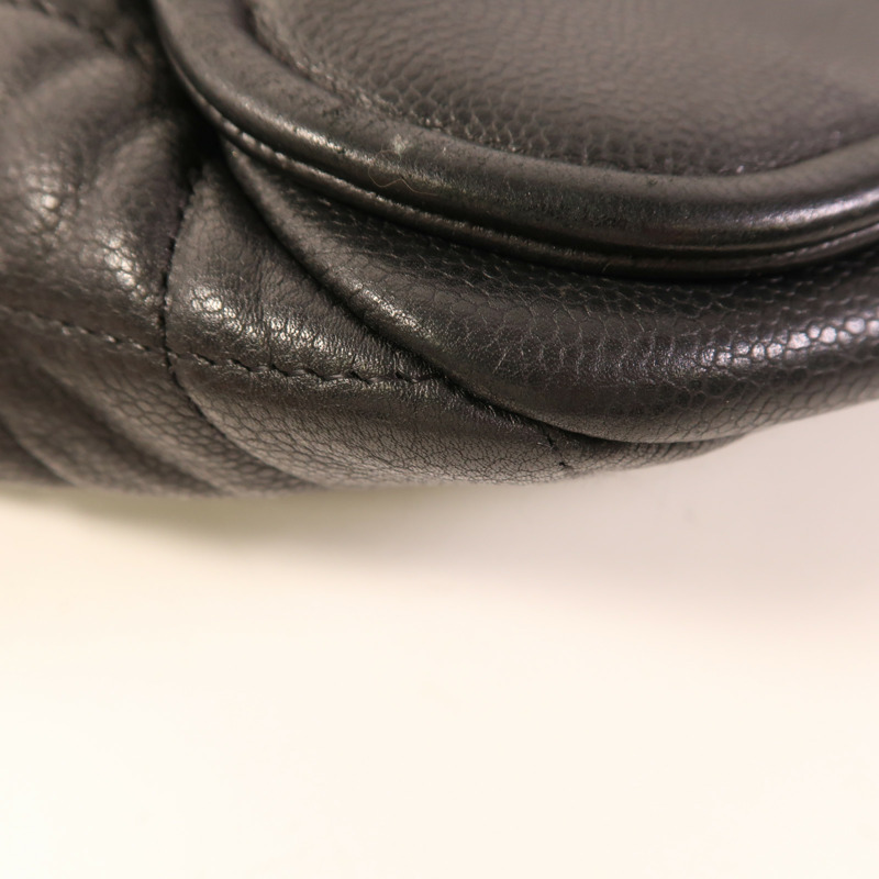 CHANEL 牛皮皮革Chain Shoulder銀扣鏈帶肩背袋-12