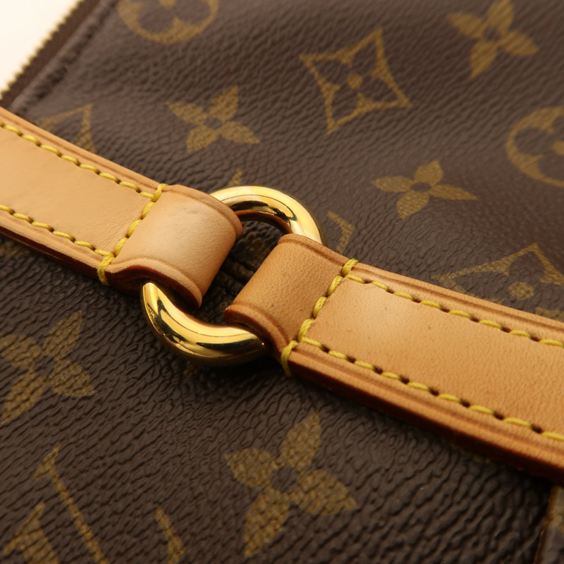 LOUIS VUITTON Monogram Totally MM金扣肩背袋棕色-17