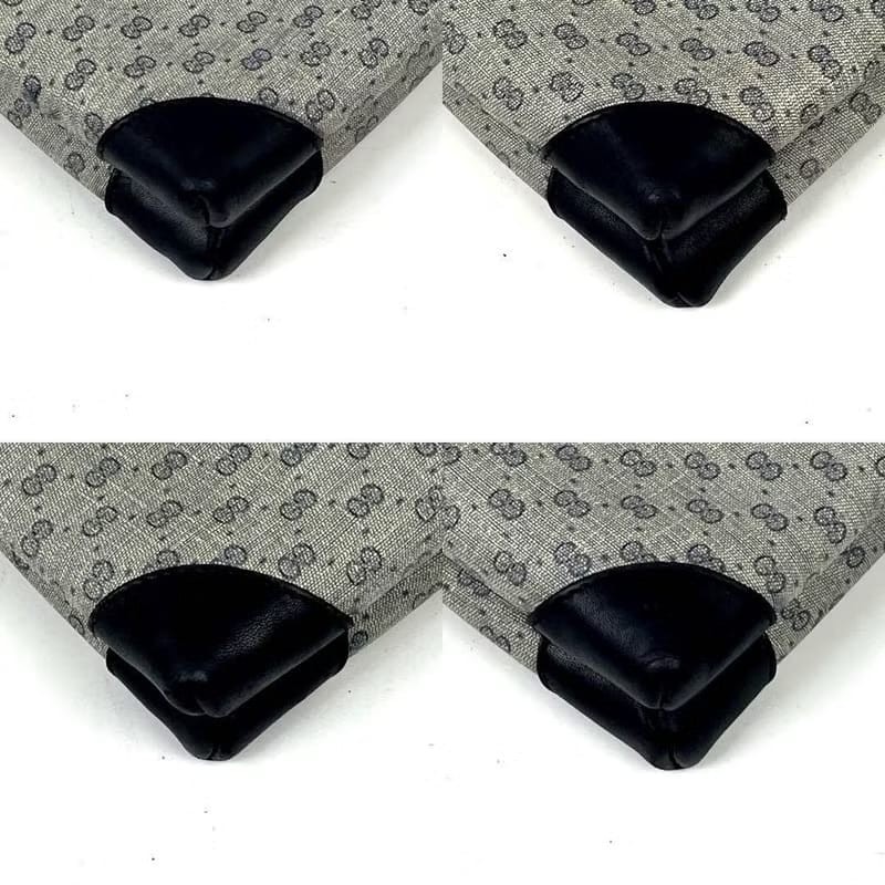 【LA LUNE】稀有中古包 Gucci藍黑色老花小包 側背包 斜背包 單肩包 古董-5