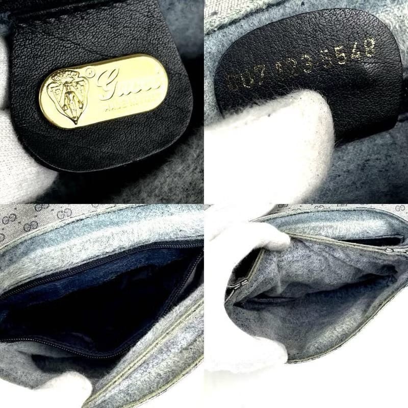 【LA LUNE】稀有中古包 Gucci藍黑色老花小包 側背包 斜背包 單肩包 古董-8