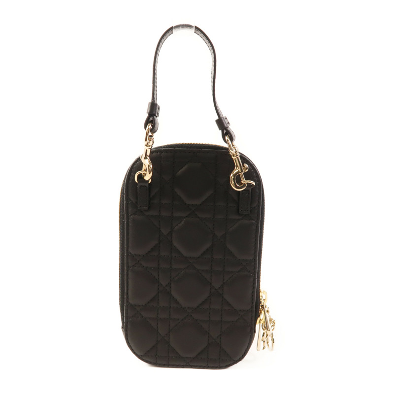 Dior 羊皮皮革Phone Holder金扣鏈帶手機袋-1