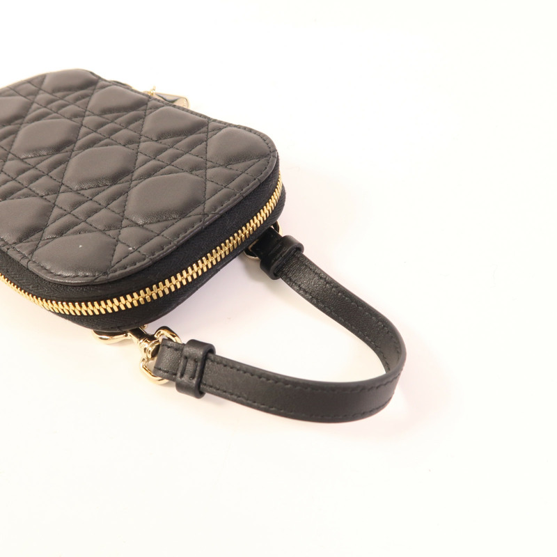 Dior 羊皮皮革Phone Holder金扣鏈帶手機袋-5