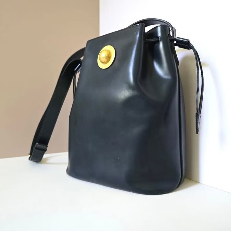 【LA LUNE】絕版中古包 Celine黑金星球水桶包 單肩包 側背包 斜背包 古董包-3