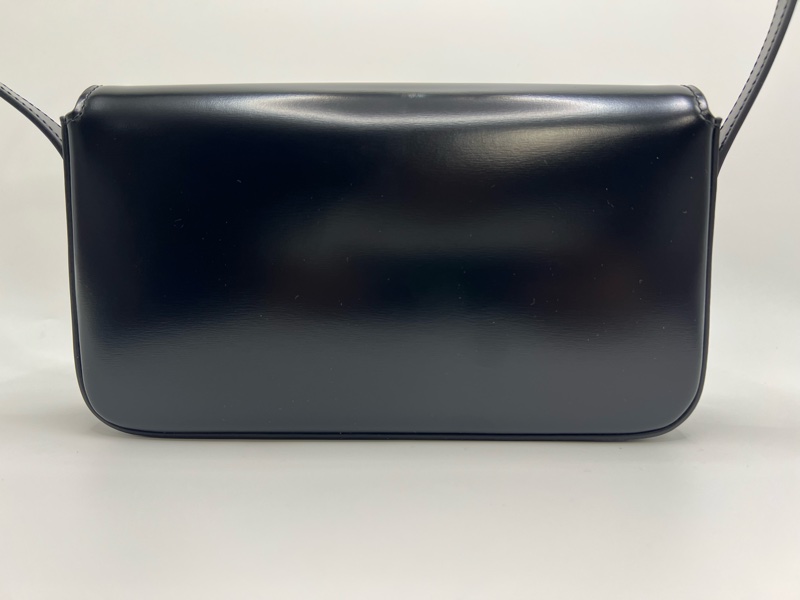 CELINE TRIOMPHE SHOULDER BAG IN SHINY CALFSKIN BLACK-3