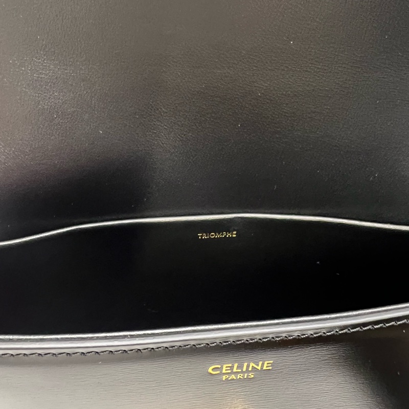 CELINE TRIOMPHE SHOULDER BAG IN SHINY CALFSKIN BLACK-8