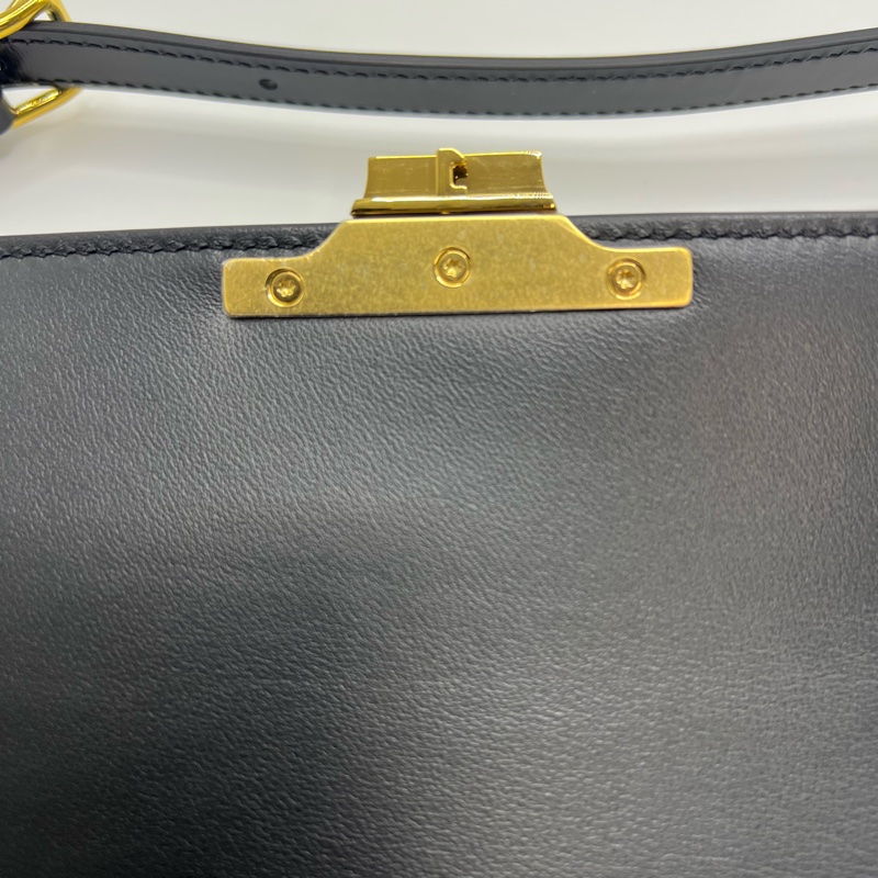 CELINE TRIOMPHE SHOULDER BAG IN SHINY CALFSKIN BLACK-10