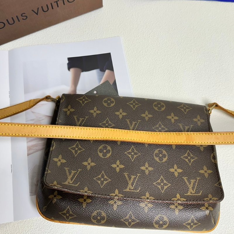 LV 老花 橫式王妃包 掀蓋包 斜背/肩背-3