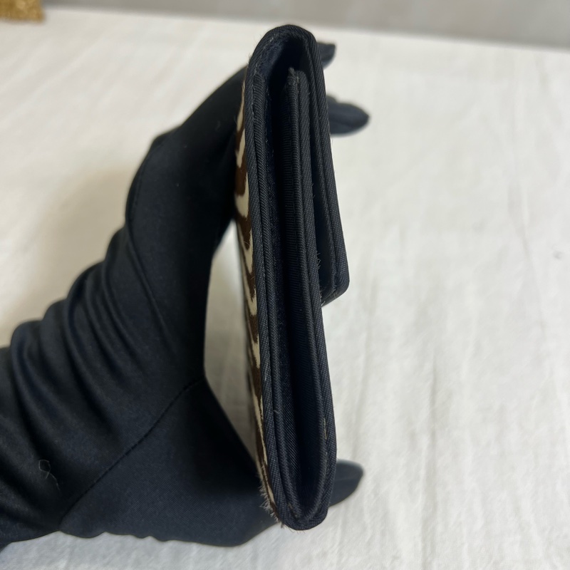 Christian Dior 斑馬紋馬毛短夾-6