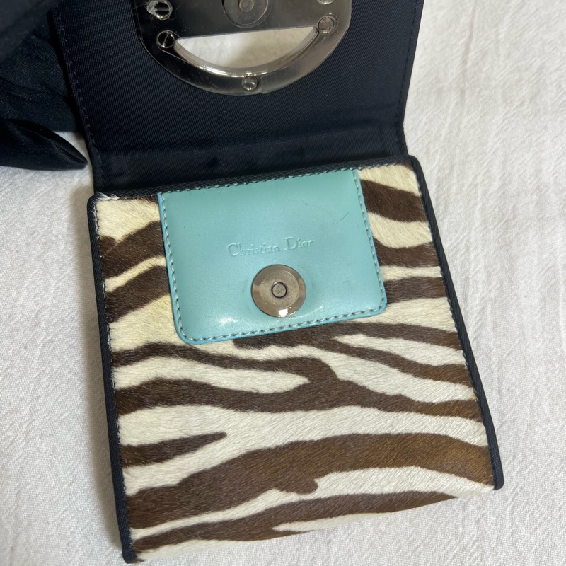 Christian Dior 斑馬紋馬毛短夾-12