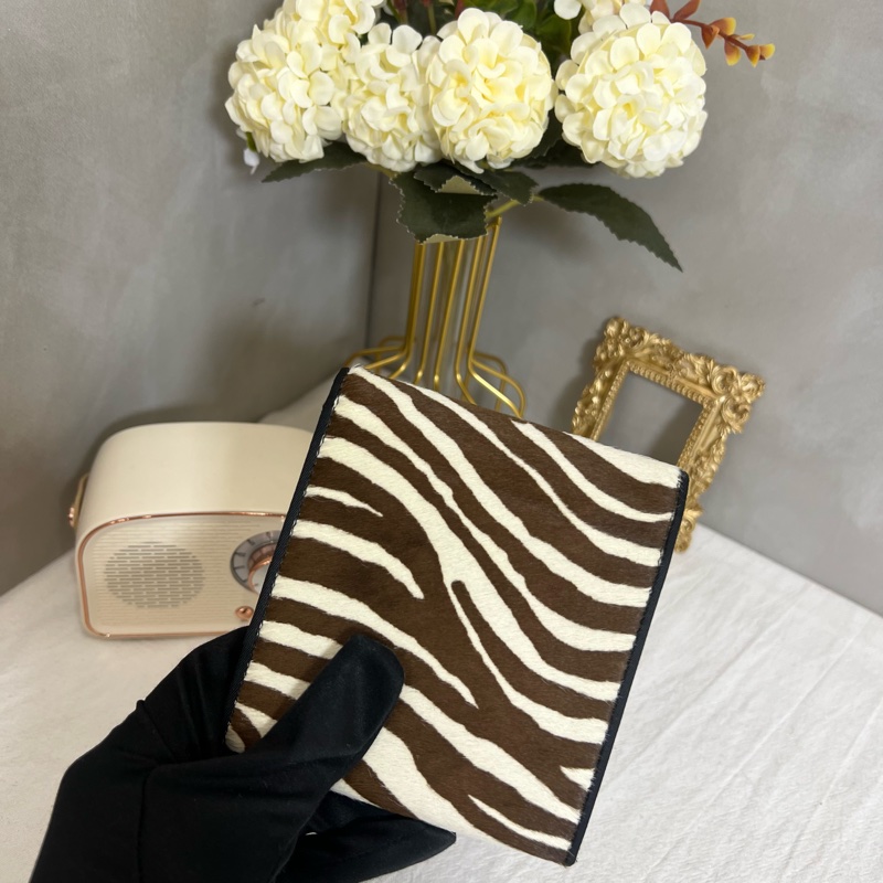 Christian Dior 斑馬紋馬毛短夾-4