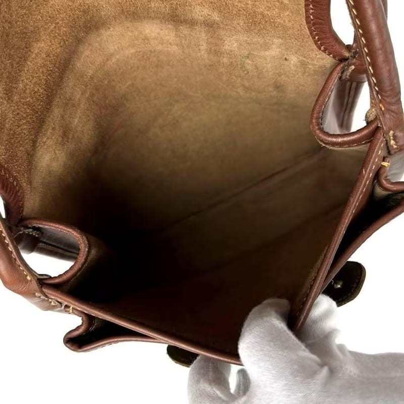 【LA LUNE】絕版古董包 Loewe拼色豆腐包側背包 斜孭包 中古包 皮革包 單肩包-5