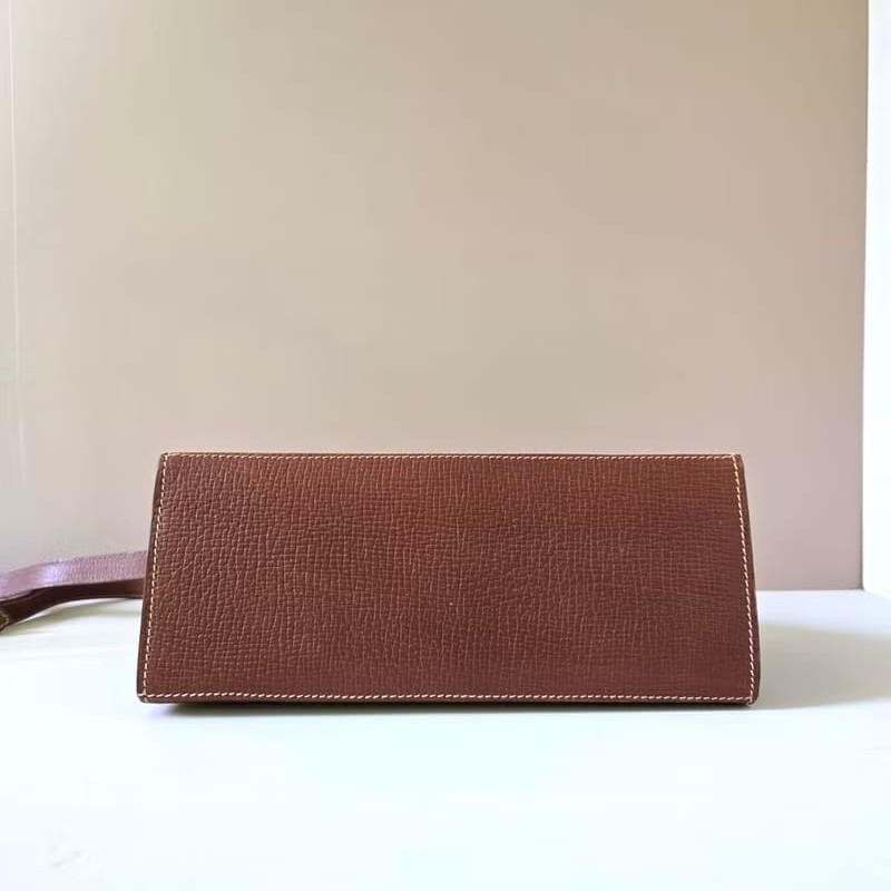 絕版古董包 Loewe咖啡色旋轉扣單肩包 斜背包 側背包 中古包 二手-3