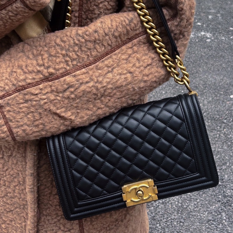 經典保值款/Chanel香奈兒荔枝牛皮Boy25/台灣購入配件齊全‼️-6