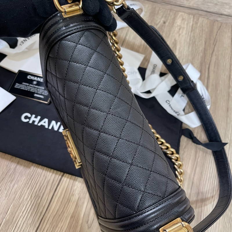 經典保值款/Chanel香奈兒荔枝牛皮Boy25/台灣購入配件齊全‼️-14