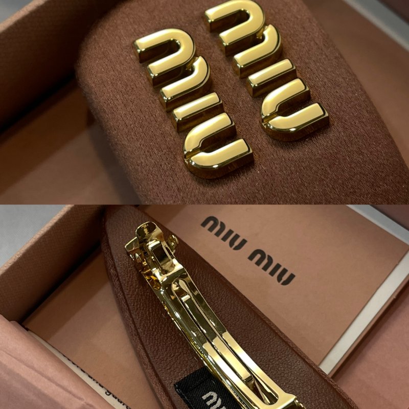 現貨 miu miu深咖色緞面髮夾（單個）-0
