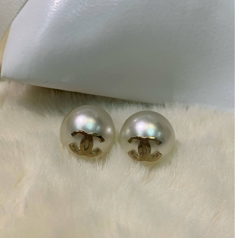 Chanel 香奈兒珍珠孖C耳環 X762-2