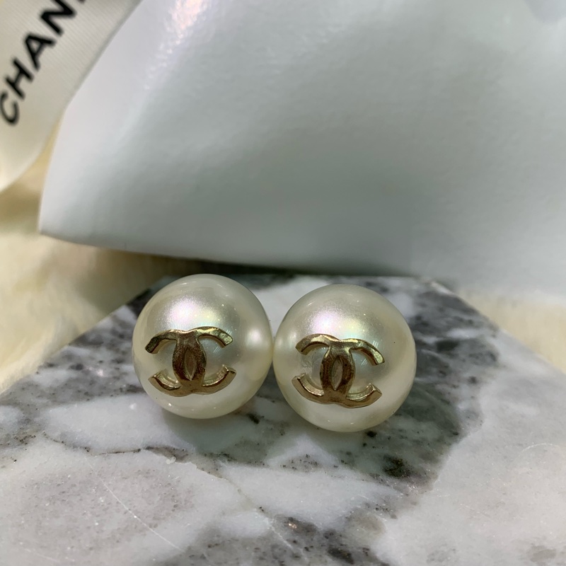 Chanel 香奈兒珍珠孖C耳環 X762-7