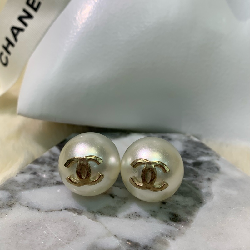 Chanel 香奈兒珍珠孖C耳環 X762-12