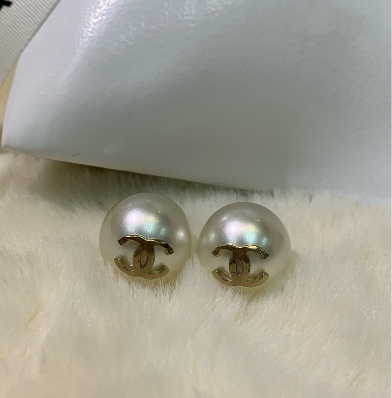 Chanel 香奈兒珍珠孖C耳環 X762-13