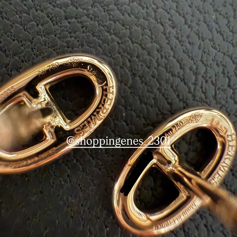 愛馬仕 Hermes 全新品 18K玫瑰金 迷你豬鼻耳環-5