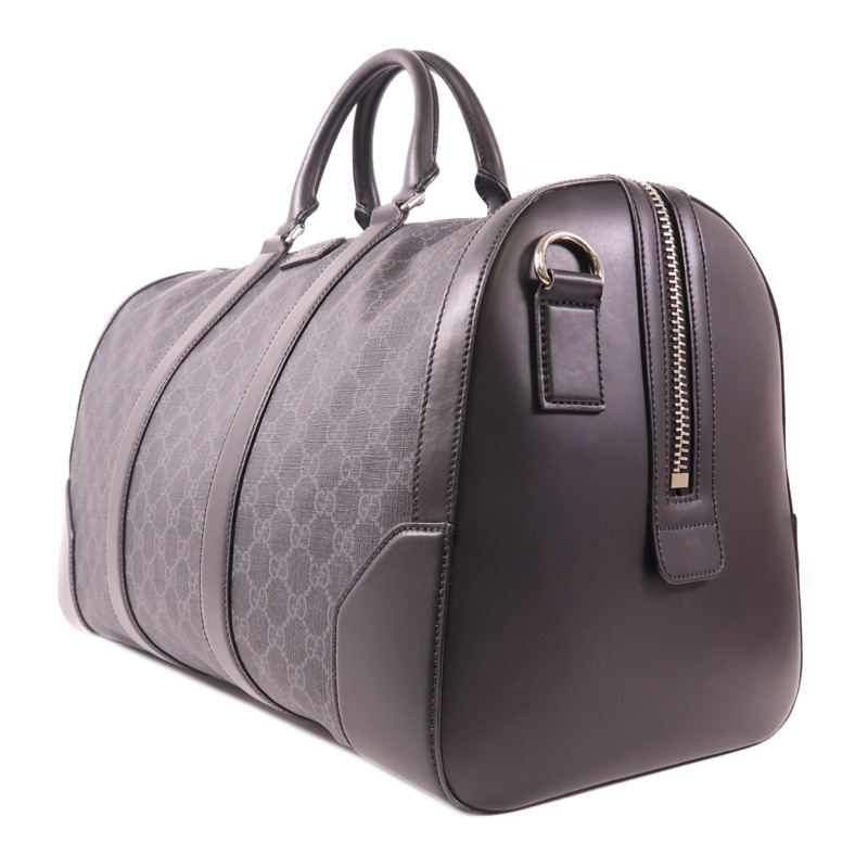GUCCI 塗層帆布/皮革Carry-On Duffle銀扣手挽肩背兩用袋-2
