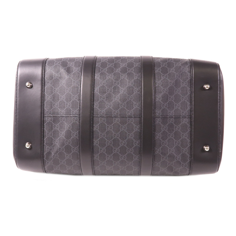 GUCCI 塗層帆布/皮革Carry-On Duffle銀扣手挽肩背兩用袋-3