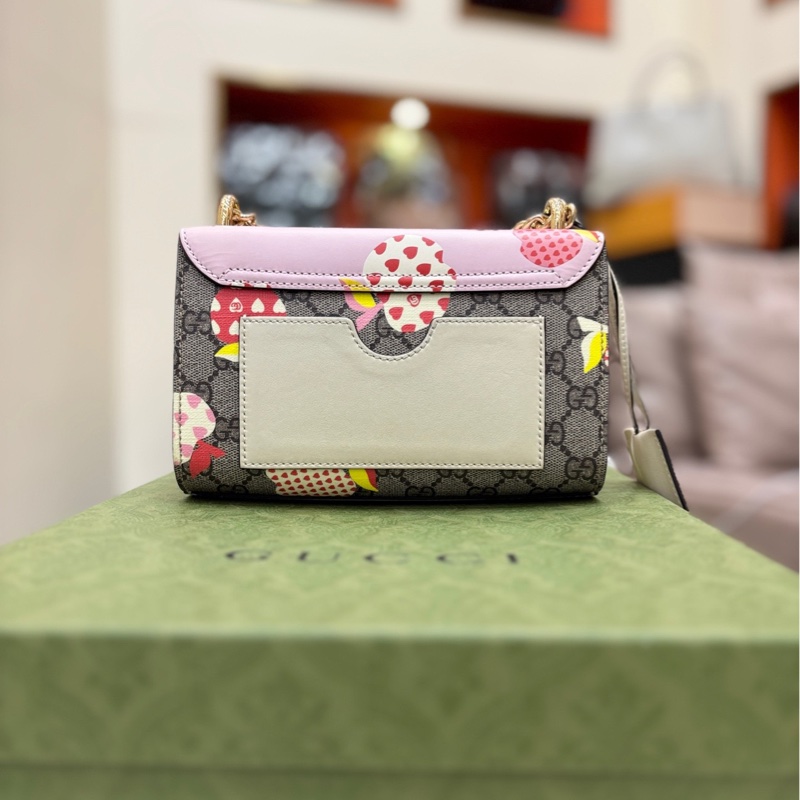 Gucci古馳 padlock月光寶盒 粉色愛心蘋果圖案 小號-1