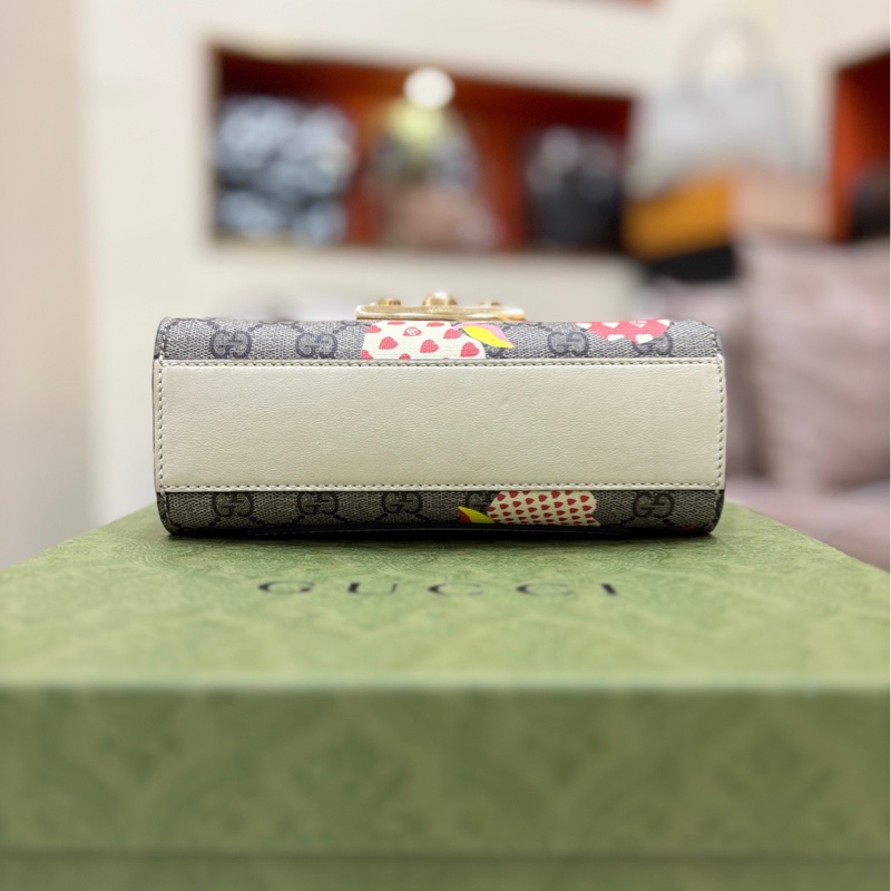 Gucci古馳 padlock月光寶盒 粉色愛心蘋果圖案 小號-4