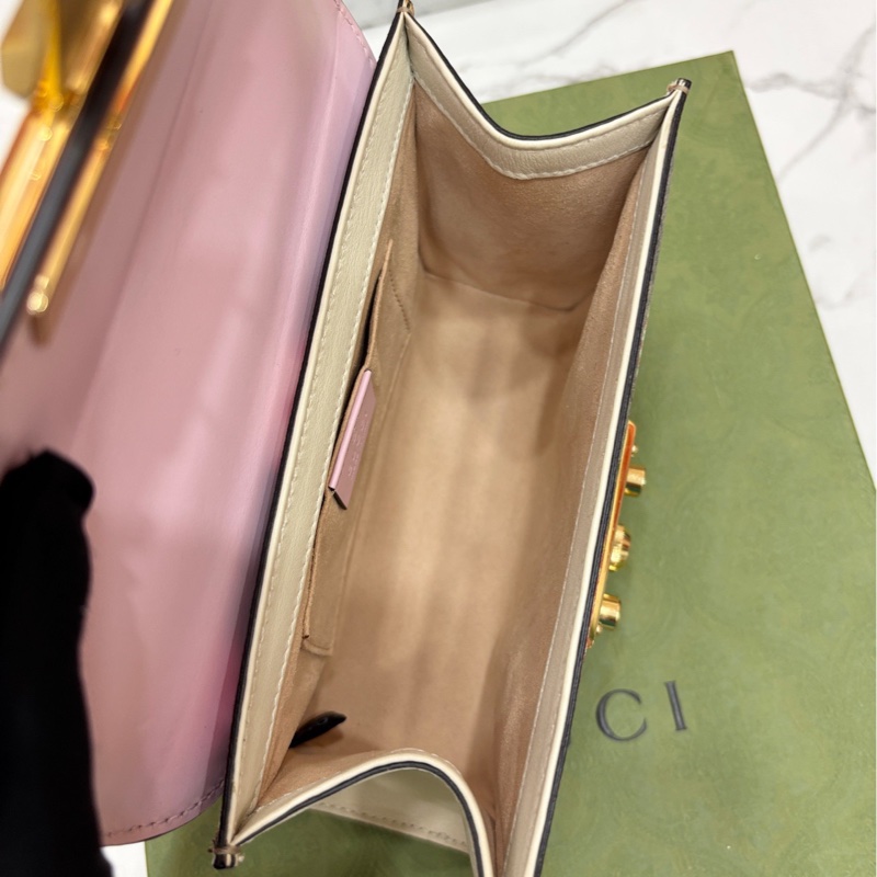 Gucci古馳 padlock月光寶盒 粉色愛心蘋果圖案 小號-6