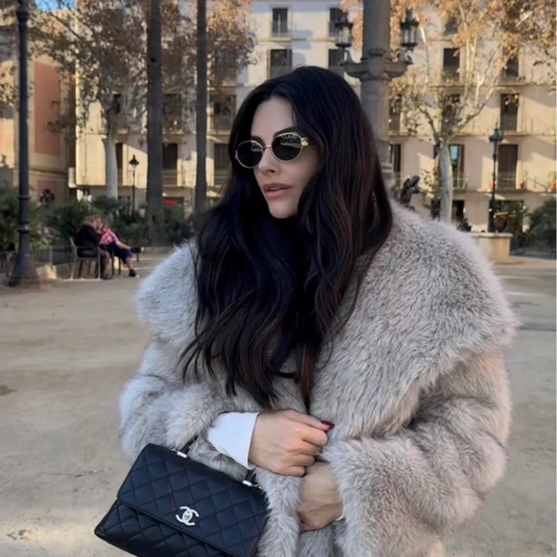 近新CHANEL黑色荔枝皮淡金釦coco Handle 24cm小號~A92990-20