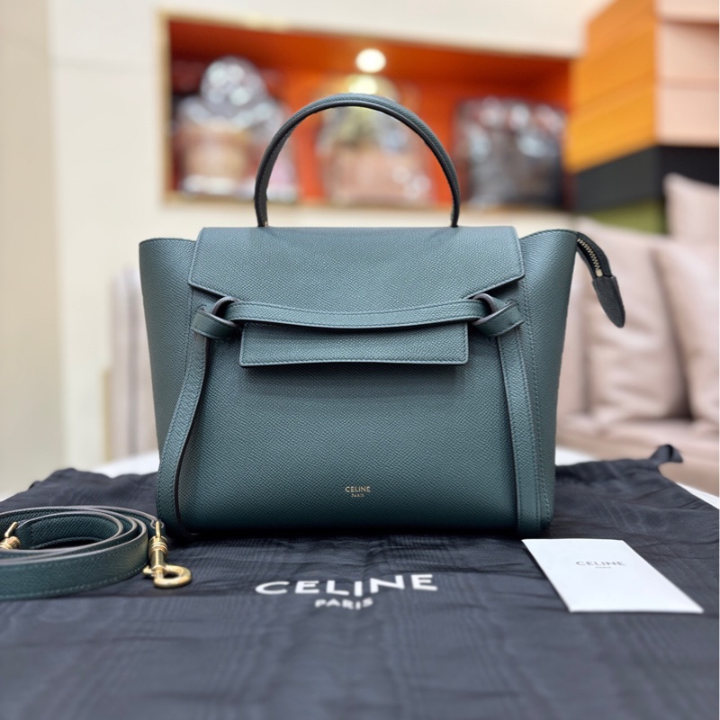 Celine賽琳 鯰魚包micro 墨綠色 手提單肩斜背包-0