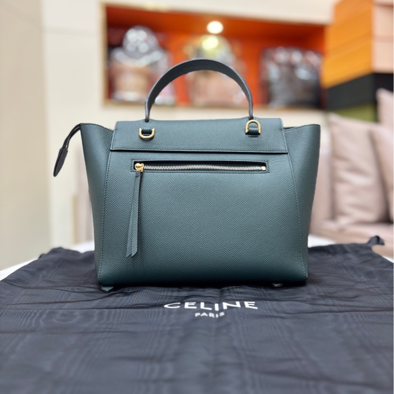 Celine賽琳 鯰魚包micro 墨綠色 手提單肩斜背包-1