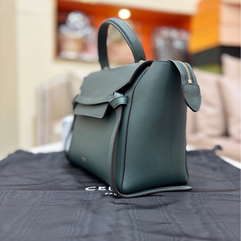 Celine賽琳 鯰魚包micro 墨綠色 手提單肩斜背包-3