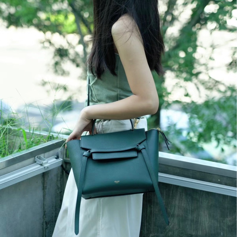 Celine賽琳 鯰魚包micro 墨綠色 手提單肩斜背包-7