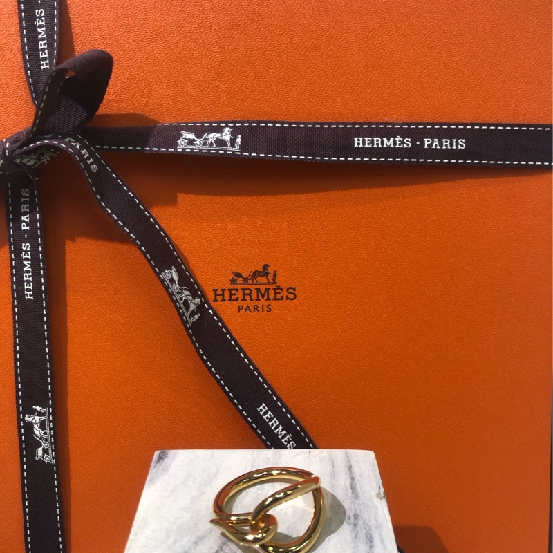 HERMÉS愛馬士金色單勾絲巾扣 XB238-1