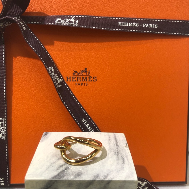 HERMÉS愛馬士金色單勾絲巾扣 XB238-2