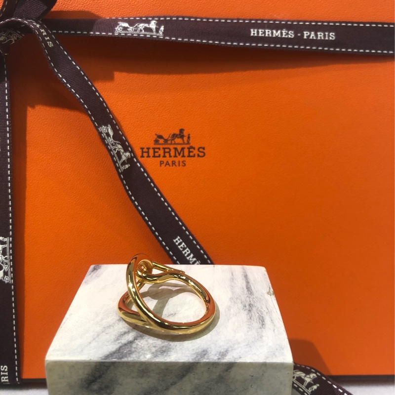 HERMÉS愛馬士金色單勾絲巾扣 XB238-3