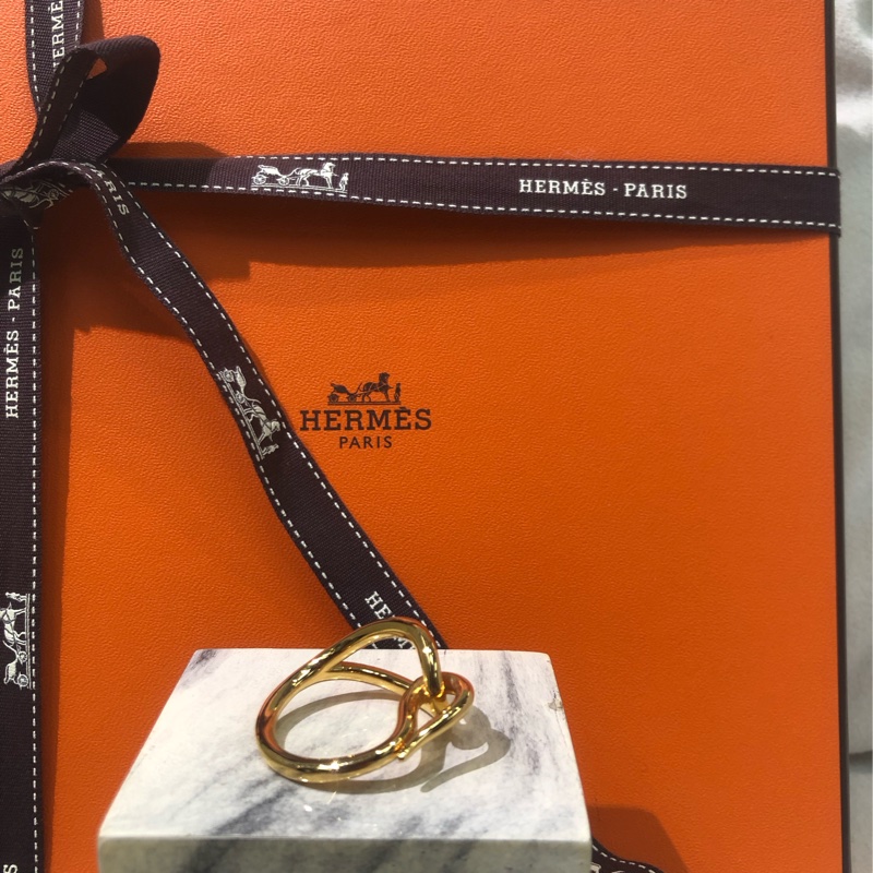 HERMÉS愛馬士金色單勾絲巾扣 XB238-5