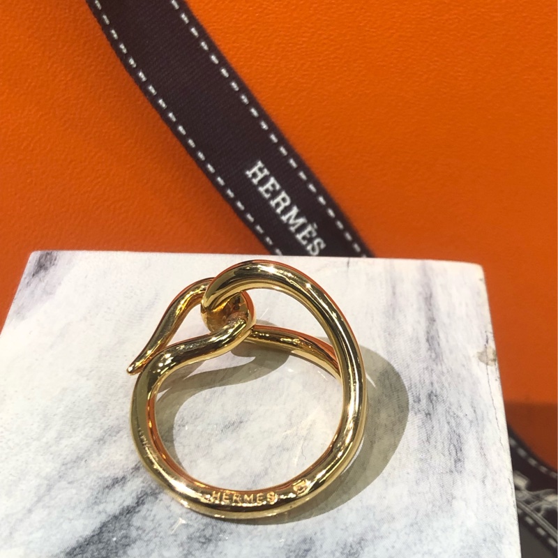 HERMÉS愛馬士金色單勾絲巾扣 XB238-14